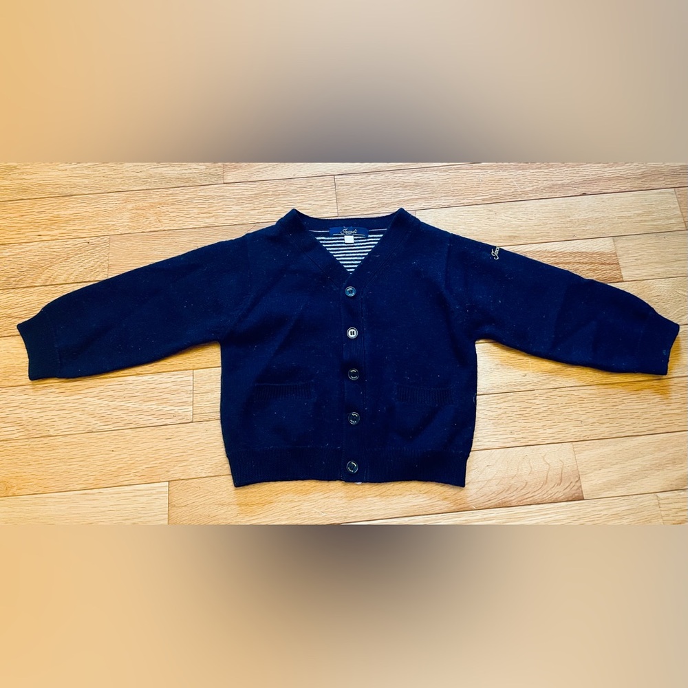Zara Dark Blue Wool Sweater Blazer